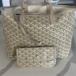 Stylish Beige Tote Bag with Pouch
